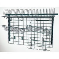 Quantum Store Grid Medium-Duty Wall-Mounted Storage Grid Starter Kit, Green Epoxy Antimicrobial Finish