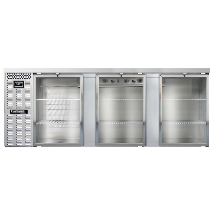 Product image #1 for Continental Refrigerator BB90NSSGD 90" Three Glass Door Refrigerated Back Bar Cooler