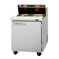 Turbo Air PRO Series One-Section Refrigerated Sandwich/Salad Prep Table with Solid Door, 27-1/2-Inch Wide, 8-Pan, Rear-Mount Self-Contained