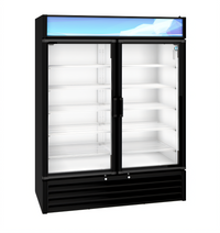 Hoshizaki RM-49-HC-BLK Two-Section Reach-In Glass Door Merchandiser Refrigerator, Black, 42.61 Cu. Ft.