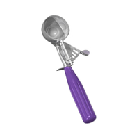 Crestware #40 Thumb Press Disher with Purple Handle, 18/8 Stainless Steel