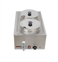 Stainless Steel Double Countertop Wet Food Warmer, 2 x 8-Liter, 120V