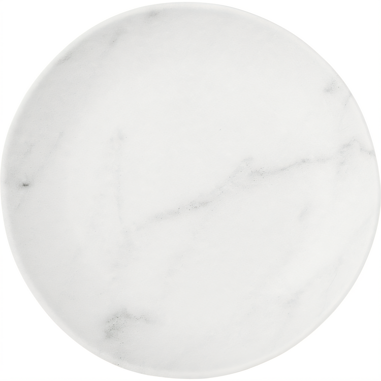 Product image #1 for Ridge 10-1/2 Inch Free-Form Melamine Dinner Plate, White Marble, Matte Finish