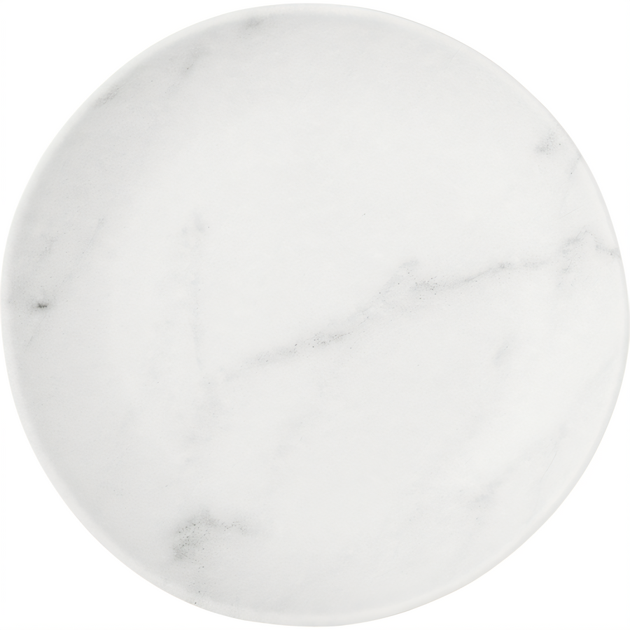 Product image #1 for Ridge 10-1/2 Inch Free-Form Melamine Dinner Plate, White Marble, Matte Finish
