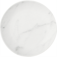 Ridge 10-1/2 Inch Free-Form Melamine Dinner Plate, White Marble, Matte Finish