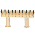 Thumbnail image #1 for Micro Matic USA DPT410PVD Double-Pedestal Air-Cooled Countertop Draft Beer Tower, 10-Faucet, Two-Column, PVD Brass