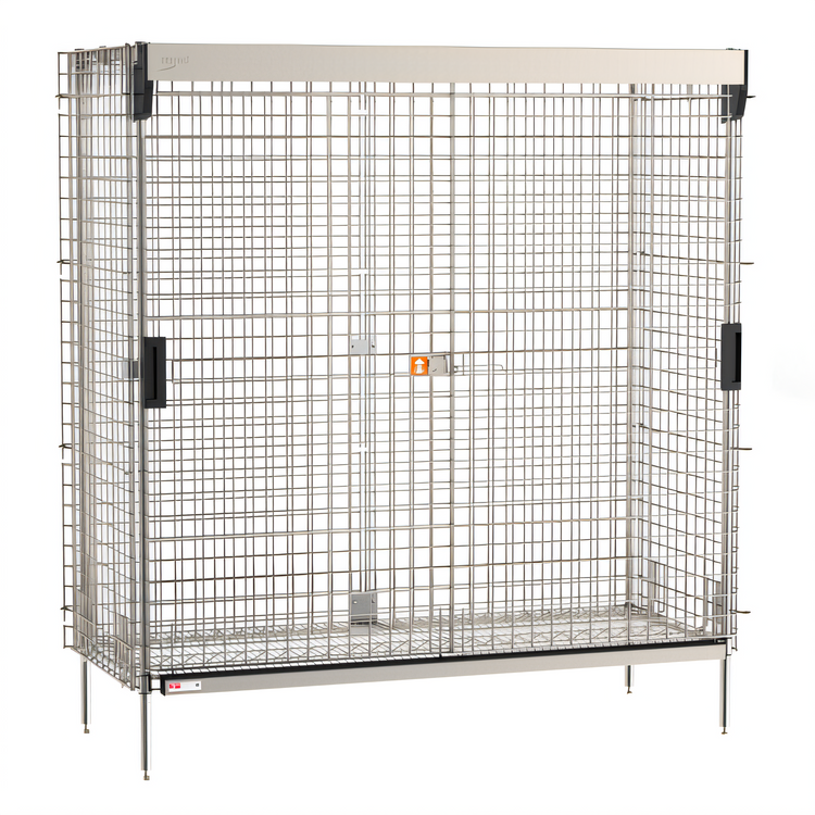Product image #1 for Metro Super Erecta Stainless Steel Stationary Security Cage with Sliding Doors, Fits 24 x 60 Shelves