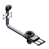 T&S Brass Modular Pull Waste Drain Valve with Overflow Tube and 3-Inch Handle Extension