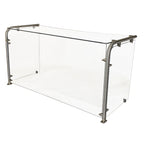 Thumbnail image #1 for BK Resources SG-90MU-48G 48-Inch Adjustable Sneeze Guard with Glass Top Shelf, Tempered Glass and Stainless Steel, Full or Self-Service