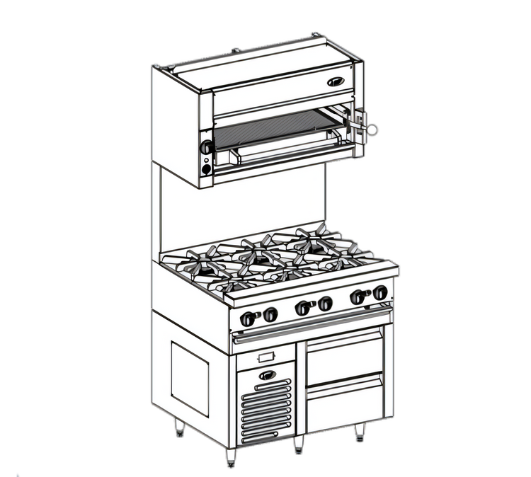 Product image #1 for Bistro Fire & Ice 36-Inch Self-Contained Refrigerated Drawer Base with 2 Drawers