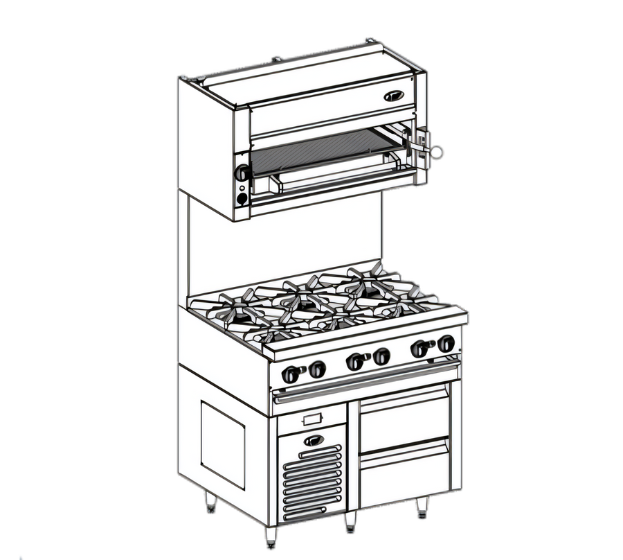 Product image #1 for Bistro Fire & Ice 36-Inch Self-Contained Refrigerated Drawer Base with 2 Drawers