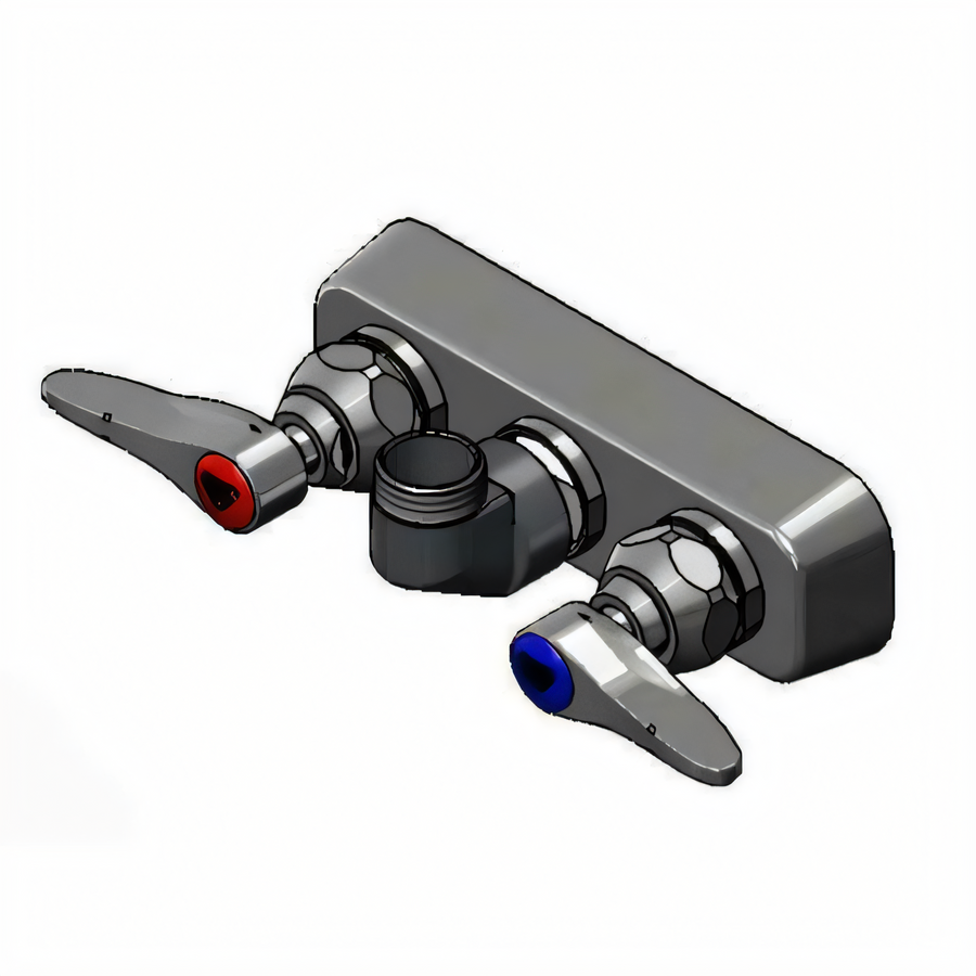Product image #1 for T&S Brass Wall-Mount Workboard Mixing Faucet, 4-Inch Centers, Less Nozzle
