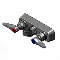 T&S Brass Wall-Mount Workboard Mixing Faucet, 4-Inch Centers, Less Nozzle