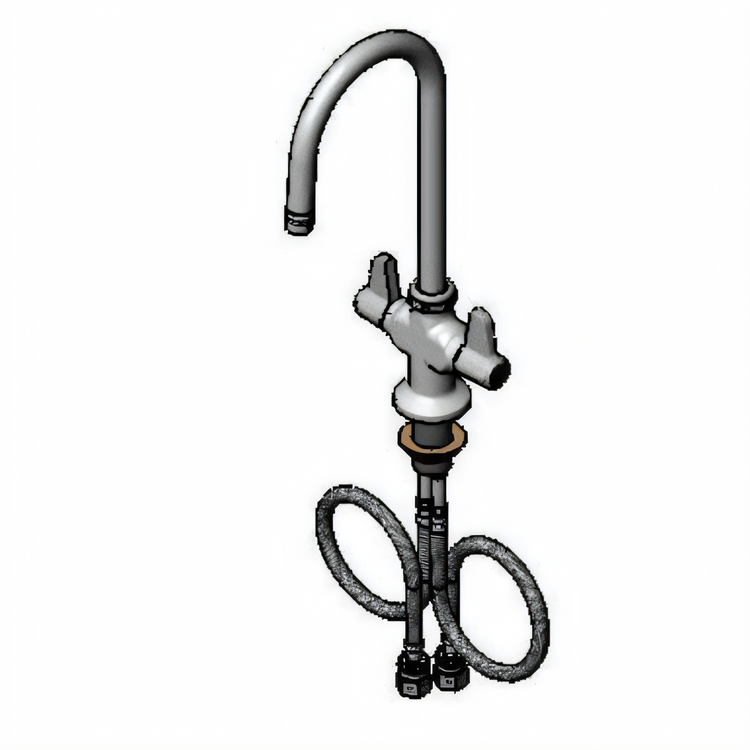 Product image #1 for equip 5-1/2-Inch Gooseneck Swivel Deck-Mount Manual Faucet with Lever Handles