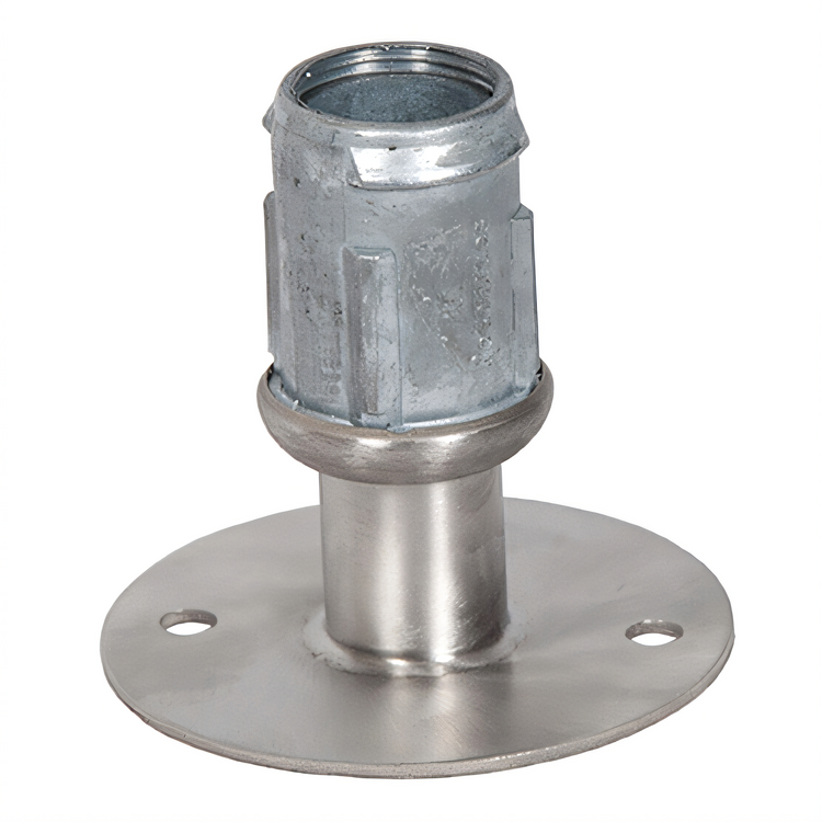 Product image #1 for BK Resources Adjustable Stainless Steel Over White Metal Flange Foot with Holes for 1-5/8-Inch Round Tubing