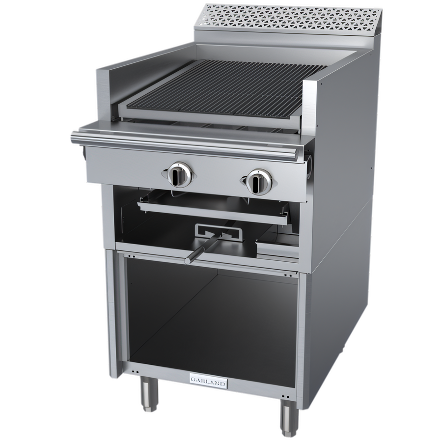 Product image #1 for Garland Cuisine Series Heavy Duty 24-Inch Gas Range-Match Char-Broiler with Briquettes, Adjustable Grates, and Storage Base