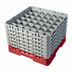 Thumbnail image #2 for Cambro Camrack Full Size 36-Compartment Red Glass Rack with 6 Soft Gray Extenders