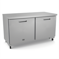 Kelvinator Commercial 61-Inch Two-Section Undercounter Refrigerator, 15.5 Cu. Ft., Solid Doors, Rear-Mounted Self-Contained Refrigeration
