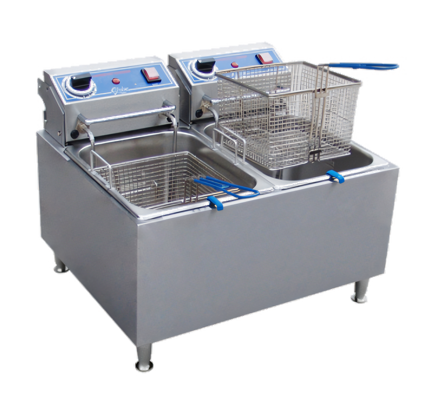 Product image #1 for Globe PF32E Dual Tank Electric Countertop Fryer, 32 lb. Oil Capacity