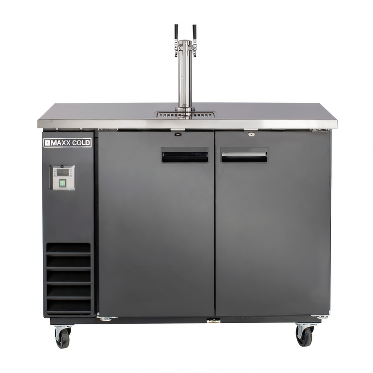 Product image #1 for Maxx Cold X-Series Two-Section Freestanding Keg Cooler with Single Tower and Dual Faucets, 10.5 Cu. Ft.