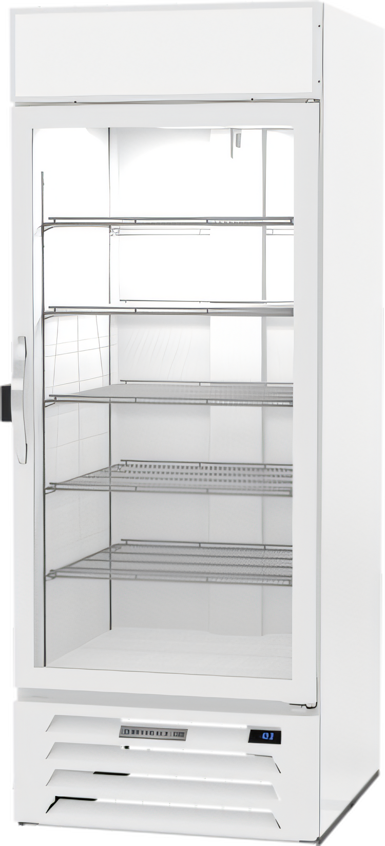 Product image #1 for Beverage-Air MarketMax IQ One-Section Reach-In Glass Door Freezer Merchandiser, White