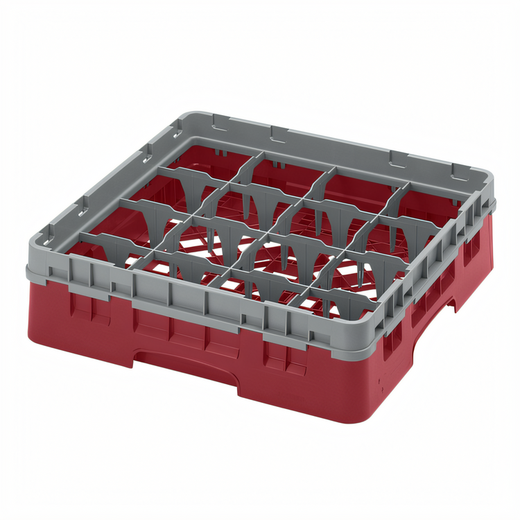 Product image #2 for Camrack Full Size 16-Compartment Glass Rack with Soft Gray Extender, Cranberry