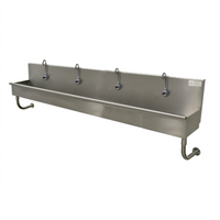 Advance Tabco 80-Inch 4-Station Wall-Mounted ADA Multiwash Hand Sink with 4 Electronic Faucets