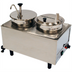 Thumbnail image #1 for Benchmark Dual Well Sauce Warmer with 2 x 7 Qt Wells, Pump and Ladle