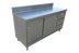 Thumbnail image #1 for 60-Inch Stainless Steel Enclosed Work Table with 6-Inch Backsplash, Sliding Doors, and 3 Drawers