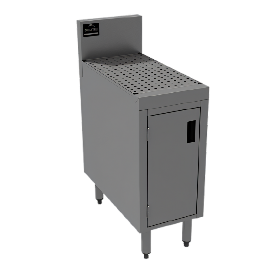 Product image #1 for Advance Tabco Prestige Supreme Free-Standing Stainless Steel Underbar Drainboard Cabinet with Removable Doors, 12 x 25 x 36 Inches