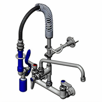 EasyInstall Mini Wall-Mount Pre-Rinse Unit with Add-On Faucet, 12-Inch Swing Nozzle, and 1.07 GPM Spray Valve