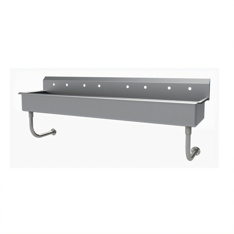 Product image #1 for Advance Tabco 80-Inch Wall-Mounted Multiwash Hand Sink with 4 Faucet Hole Sets