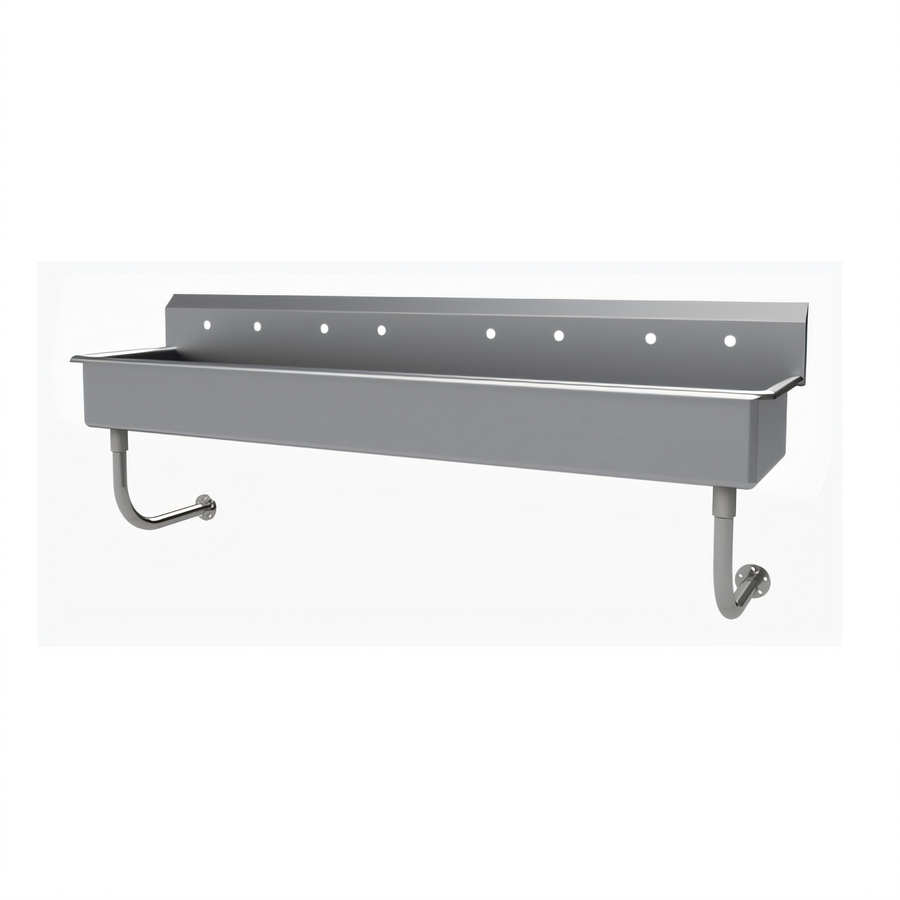 Product image #1 for Advance Tabco 80-Inch Wall-Mounted Multiwash Hand Sink with 4 Faucet Hole Sets