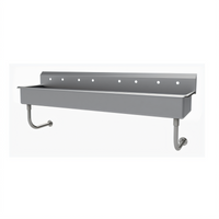 Advance Tabco 80-Inch Wall-Mounted Multiwash Hand Sink with 4 Faucet Hole Sets