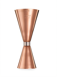 Barfly Slim Style Copper-Plated Stainless Steel Jigger with Internal Marking Lines, 1 oz. x 2 oz.