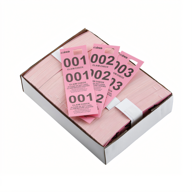 Product image #1 for Winco Pink Coat Check Tickets, 500 Per Box