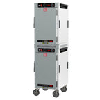 Thumbnail image #1 for Metro HotBlox™ HBCN16-AS-M Dual-Cavity Mobile Heated Holding Cabinet, 16-Pan, Analog, Solid Doors, Aluminum