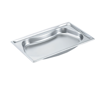 Vollrath Super Pan Super Shapes Full Kidney Food Pan, Full-Size, Solid, 5.1 Quart, 22 Gauge Stainless Steel