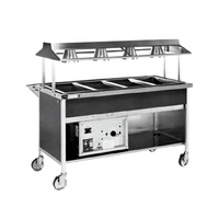 Atlas Metal CAHC-5 Dual Temperature 5-Pan Mobile Hot and Cold Food Serving Counter