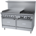 Thumbnail image #1 for Garland GFE Starfire Pro 60-Inch Gas Restaurant Range with 4 Open Burners, 36-Inch Griddle and 2 Standard Ovens