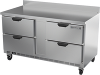 Beverage-Air 60-Inch Two-Section Worktop Freezer with 4 Drawers
