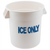 Thumbnail image #1 for Winco 10-Gallon Round Ice Only Storage Container, White Polyethylene