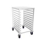 Thumbnail image #1 for Winholt Equipment AL-1810-H-PT-PB Aluminum Half-Height Mobile Pan Rack, 10-Pan, Removable Poly Top, 5 in Polyurethane Casters