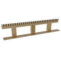 Glastender Triple-Column Countertop Bridge Draft Dispensing Tower, 30 Faucets, Glycol-Cooled, Polished Brass Finish