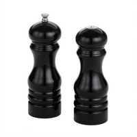 American Metalcraft Black Wood Salt & Pepper Mill/Shaker Set, 6-Inch