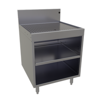 Glastender 24-Inch Underbar Glass Rack Storage Unit with Drainboard Top, Open Front Base