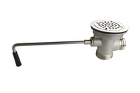 BK Resources Lever Waste Drain with Twist Handle and 3-1/2 Inch Stainless Steel Rotary Ball Valve
