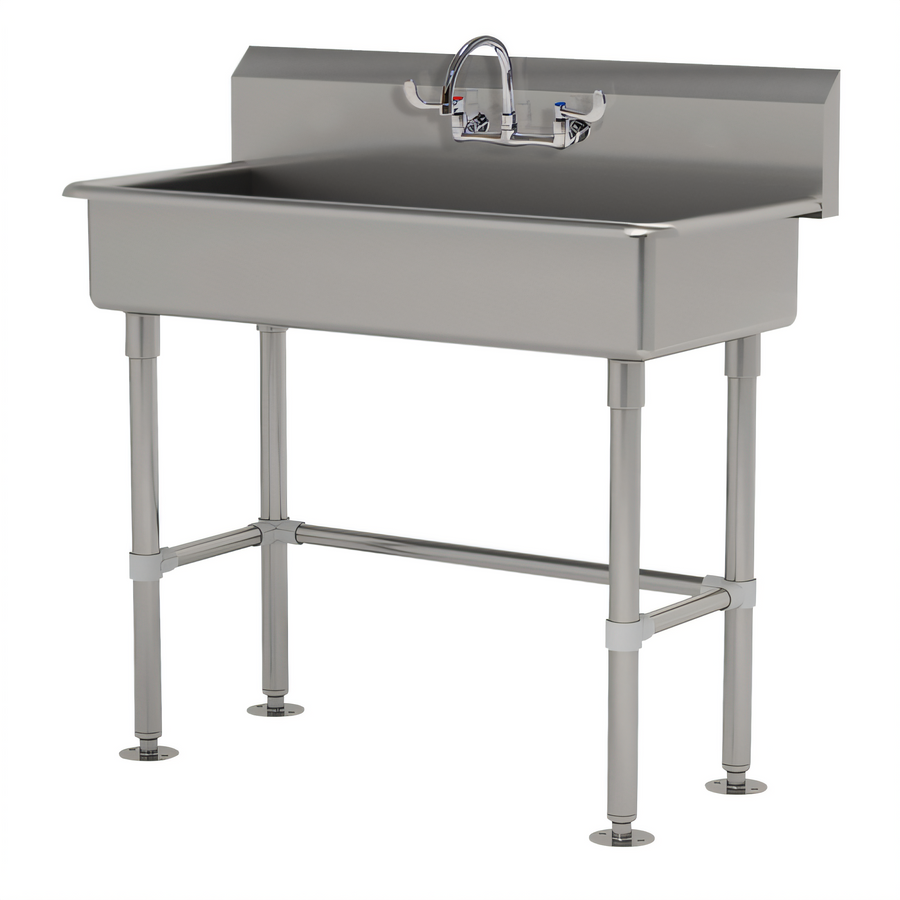 Product image #1 for 40-Inch Freestanding ADA-Compliant Stainless Steel Service Sink with Gooseneck Faucet