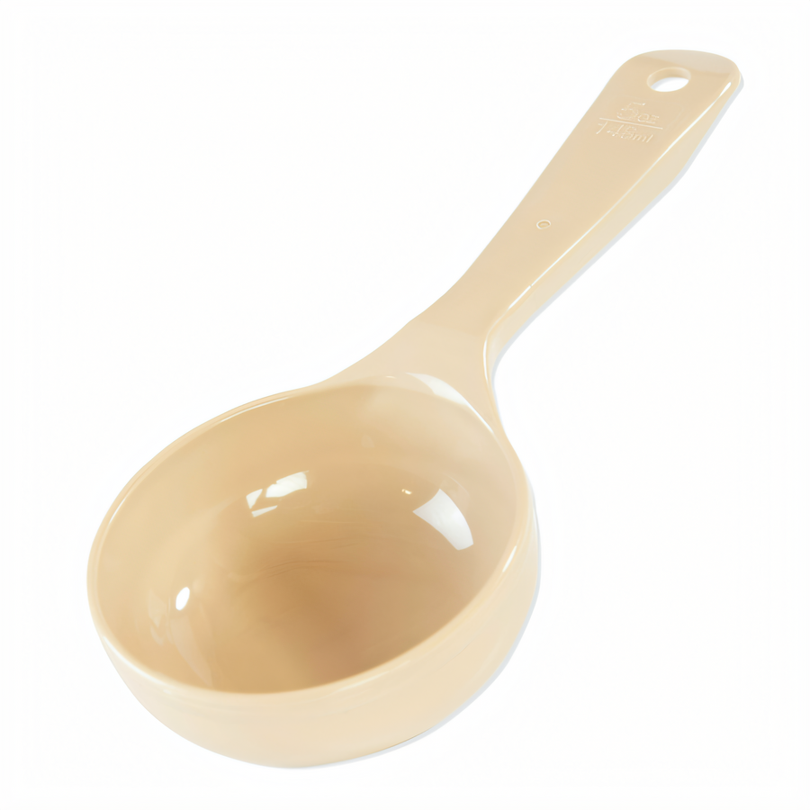 Product image #1 for Carlisle Measure Miser 5 oz Beige Solid Short-Handle Portion Control Serving Spoon
