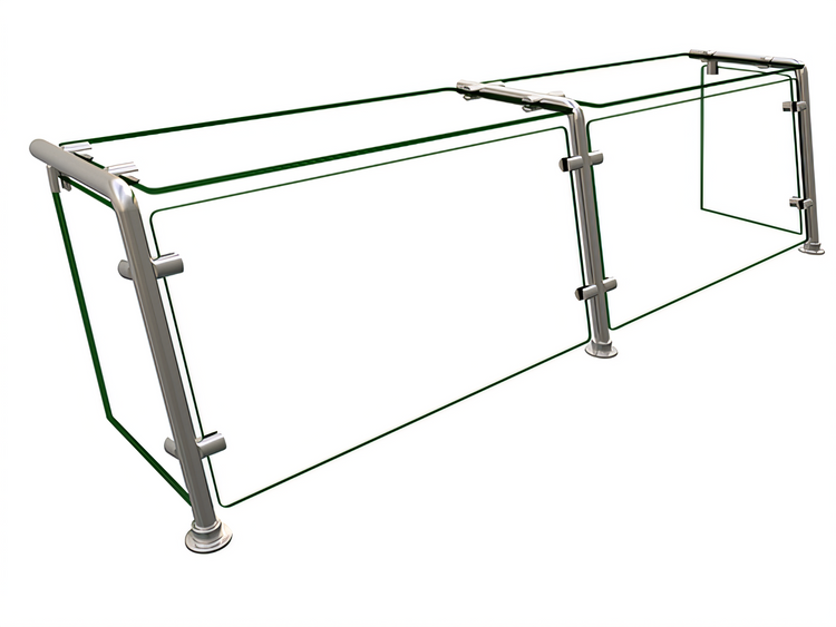 Product image #1 for Hatco Flav-R-Shield EP21-06012 Full-Service Pass-Over Sneeze Guard, 2-Bay, 60 Inch Wide